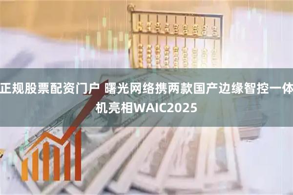 正规股票配资门户 曙光网络携两款国产边缘智控一体机亮相WAIC2025